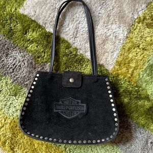 🔥 Vintage? Suede Leather Harley Davidson Shoulder Purse/ Bag